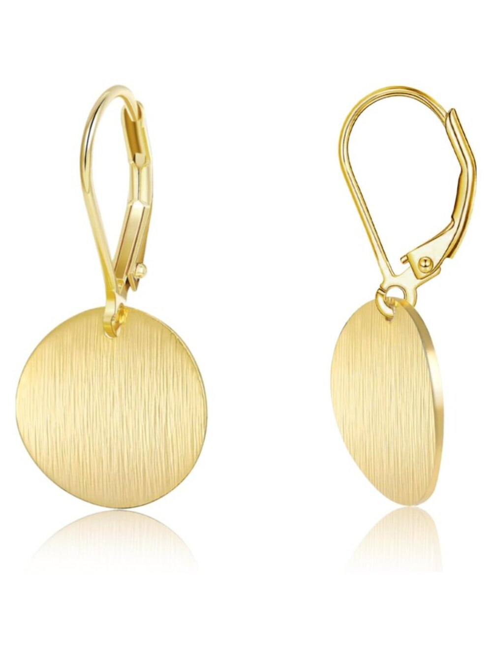 14K Gold Plated Dangle Earrings 925 Sterling Silver Post Lever Back Drop